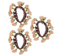 LIFKICH 3pcs African Shaker Musical Instrument Bracelet with Coconut Shell and Wood, Ergonomic Fit and Crisp Percussion Tones, for Drum Circle and Music Classes