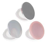 LIFKICH 3pcs Assorted Color Empty Powder Container Plastic Puff Powder Box with Easy to Take and Mixing Loose Features Creative Design for Travel and Cosmetic Storage