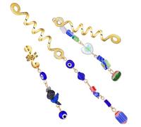 LIFKICH 3pcs Hair Rings Hair Cuff Blue Cat's Eye Stone Lightweight Alloy Sturdy Artistic Elegance Charming Touch Special Occasion Daily Wear