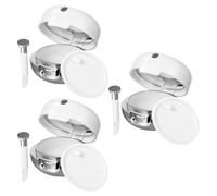 LIFKICH 3pcs Mini Plastic Containers with Lids Portable Empty Lip Balm Cosmetic Jars White Glass Material Easy to Carry for Storing Other Cosmetics on Table Top