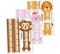 LIFKICH 3sets Boys and Girls Height Chart Removable Animal Design Height Gauge Decal Nursery Room Adornment No Fading Easy to Measure