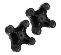 LIFKICH 4 Prong Quad Walking Stick Tips 2Pcs Replacement Black Rubber Self Standing Feet Nonslip Covers for Elderly Walking Canes with Fast Assembly