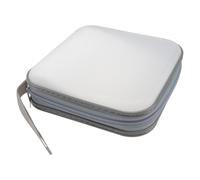 LIFKICH 40 Capacity CD Holder Case Disc Storage Organizer Portable Plastic Pp Material with Lithe Inner Pages Shock Prevention for Car and Home White