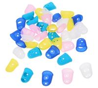 LIFKICH 40Pcs Large Silicone Finger Cots Protective Fingertip Covers Finger Guards for Cutting Safety in Yellow Blue Pink Practical Protection Caps for Counting Money and Hand Tasks