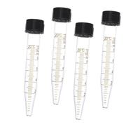 LIFKICH 4pcs Glass Spiral Graduated Centrifuge Tubes with Lids Transparent Chemistry Test Tubes for Biochemistry and Molecular Biology Laboratory Sample Storage