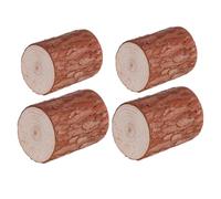 LIFKICH 4pcs Mini Tree Stump Display Stands for Photography Projects and DIY Craft Projects, Rustic Chinese Fir Wooden Plant Holders Retaining Original Wood Grain, Artistic Fairy Garden
