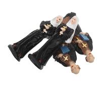 LIFKICH 4Pcs Miniature Catholic Resin Figurines of Nun and Priest for Psychological Sandplay Therapy and Educational Emotional Expression