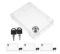 LIFKICH 4pcs Plastic Thermostat Switch Guard with Lock for Indoor Wall-mounted Ac Panel, Easy Cleaning Access and Multi-panel Compatibility, Protective Cover for Electrical Safety