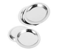 LIFKICH 4Pcs Stainless Steel Wine Bottle Pad and Tea Cup Cushion, round Shaped with Simple Elegant Style, Easy to Clean Heat Insulation Coasters for Home and Restaurant