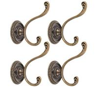 LIFKICH 4pcs Vintage Wall Mounted Coat Hooks, Heavy Duty Zinc Alloy Decorative Clothes Hooks, Sturdy Multipurpose Storage for Towels and Jackets in Hallway Or Entryways