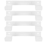 LIFKICH 4pcs White Ironing Board Hanger Wall Mount Hooks, Heavy Duty Iron Hooks with Widened Surface for Reliable Support and Enhanced Stability, for Laundry Room and Closet Storage