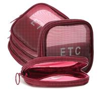 LIFKICH 5 Pcs Mesh Makeup Bags Lightweight Travel Makeup Organizers with Translucent Design for Business Trip and Can Be Put in The Luggage