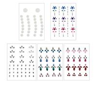 LIFKICH 5 Sets Acrylic Self-adhesive Face Rhinestones for Eyes and Face, Removable No Residue Makeup Jewels Stickers for Masquerade and Crazy Night Party
