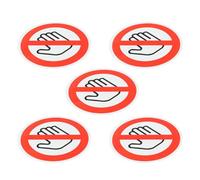 LIFKICH 5 Sheets Adhesive Do Not Touch Sign Warning Decal Self-adhesive Ethylene Material White Not Easy to Fall off Obvious Warning for Warehouse and Equipment Factory Safety