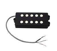 LIFKICH 5 String Bass Guitar Pickups Set Open Style Bridge Neck Pickups Metal Wax Potted Rich in Harmonics Black for Electric Bass Guitar