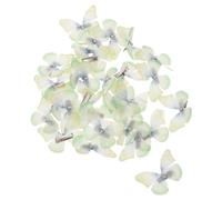 LIFKICH 50pcs Double Layer Organza Wings Hair Clips Lightweight Butterfly Hairpins with Strong Alligator Clamp for Women Wedding Halloween Cosplay Light Green