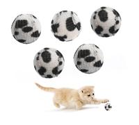 LIFKICH 5pcs Animal Leopard Tennis Balls for Cats Interactive Playthings to Engage Satisfy Pets Cute Design Prevents Scratching Furniture Stimulates Natural Instincts