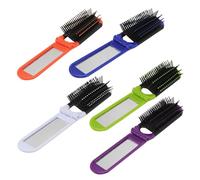 LIFKICH 5pcs Folding Comb Pocket Comb with Mirror Anti-static Compact Design Unbreakable Plastic Hair Styling Tool for Travel Outdoor Use