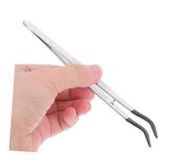 LIFKICH 5pcs Rubber Tipped Crafting Tweezers Set with Curved and Straight Precision Tips Soft Non Marring Grip for Jewelry Stamp Collecting Beading and Portable Tools for Detailed Work