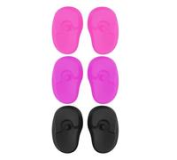 LIFKICH 6 Pairs Reusable Ear Cover Dye Ear Cover Silicone Oval Lightweight Convenient to Carry for Shampooing and Showering