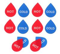 LIFKICH 6 Pairs Self-Stick Hot Cold Water Indicator Stickers Acrylic Labels for Faucets Shower Bathtub Bathroom Kitchen Hotel Safety Signs for Temperature Differentiation