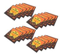 LIFKICH 60pcs Halloween Party Paper Napkins with Vivid Pumpkin and Bat Shapes, Hygienic Three-Layer Embossed Absorbent Napkins for Cocktail Party and Dinner Table Decoration