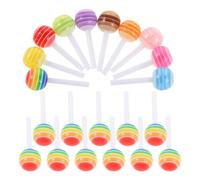 LIFKICH 60pcs Resin Nail Lollipops Charms Colorful Candy Manicure Decorations for DIY Nail Art Party Holiday Compact Mini Accessories