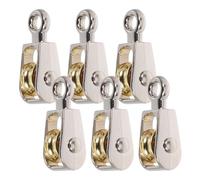 LIFKICH 6Pcs 36Mm Metal Fixed Mini Pulleys with Hook, Single Rope Pulley Blocks for Science Kits, Student Lab Teaching Tools for Physics Experiments and Classroom Activities