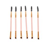 LIFKICH 6pcs Double Ended Eye Brow Brush with Spoolie and Angled Brush Portable Eyelash and Eyebrow Makeup Tools and Handles Soft Synthetic Bristles for Precise Grooming and Styling