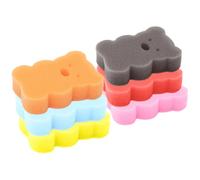 LIFKICH 6Pcs Exfoliating Bath Sponge Soft Cartoon Bear Body Scrubber for Newborn Gentle Bathing Supplies