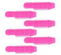 LIFKICH 6Pcs Pink Hair Curlers Rollers with Clips, Lightweight Plastic Hair Styling Tools for Voluminous Waves and Root Lift, Suitable for DIY Hairdressing and Daily Use