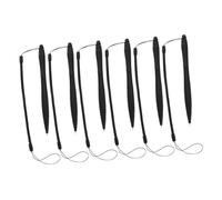 LIFKICH 6pcs Resistive Screen Stylus Lanyard Touch Screen Pen Leash Anti-lose Stylus Pen Cap with Strap Elastic Black Abs
