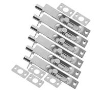 LIFKICH 6pcs Stainless Steel Fire Door Flush Bolt Interior Door Latch Easy Installation Silver DIY Enthusiasts Professional Installers