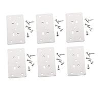 LIFKICH 6pcs Stainless Steel Furniture Mending Plates Durable Door Hinge Repair Kit with Screws for Quick Installation for Cabinet Cupboard and Bed Fixation