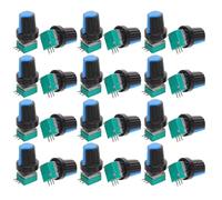 LIFKICH 80pcs Adjustable 10k Ohm 3-pin Single Linear Rotary Potentiometers with Plastic Dial Knob Caps for Audio Amplifier Volume Tone Control and Dj Mixer Electronics