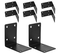 LIFKICH 8Pcs Black 90-Degree Metal Corner Brackets for Raised Garden Beds - Thickened Cold-Rolled Steel L-Shaped Right Angle Braces for Wood Planter Boxes and Outdoor Frame Support