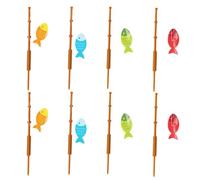 LIFKICH 8pcs Fishing Rod Cake Picks Cupcake Toppers Multi-use Dessert Ornaments Creative Stylish Cake Decoration for Weddings and Reunions Random Color