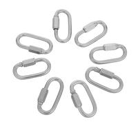 LIFKICH 8pcs Stainless Steel Locking Carabiner Clips, Oval Shape, Lightweight and Effortless to Use, Heavy Duty Quick Link for Rope Attachments and Climbing, 331lbs Load Capacity