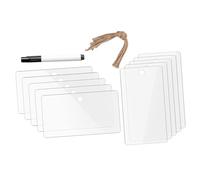 LIFKICH Acrylic Basket Labels with Hemp Rope for Easy DIY Hanging, Removable Dry Erase Organization Labels to Organize Your Items and Celebrate The Holiday Season