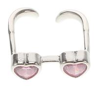LIFKICH Adjustable Pink Zinc Alloy Glasses Ring for Couples with Cute Heart Shape, Fashion Statement Finger Ring, Creative Eyeglasses Jewelry for Stylish and Adorable Wear