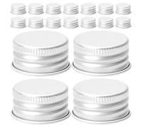 LIFKICH Aluminium Leakproof Screw Caps 100 Pieces 18Mm Replacement Lids for Lotion and Cleanser Bottles, for Travel Use