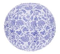 LIFKICH Antique Hanging Lantern with Blue and White Porcelain Design Lightweight Paper Lampshade for Outdoor Garden and Indoor Party Decoration