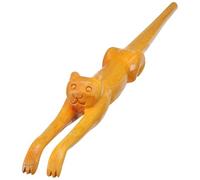 LIFKICH Back Itching Relief Tool Wooden Back Scratcher Long Handle Design Cat-Shaped Safe Massage Tool Khaki Colour Appearance for Business Trips and Office Work Suitable and Parents