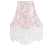 LIFKICH Bell Lamp Shades Petal Edge Braid with Fringe Trim, Classic Scalloped Lamps Shade Hand Crafted Replacement for Table Floor Pendant Light Cover