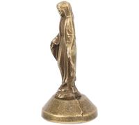 LIFKICH Brass Virgin Mary Small Statue with Realistic Design, Lightweight and Portable Catholic Figurine for Office and Car Home Decor Ornament