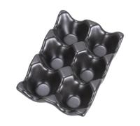LIFKICH Ceramic Egg Storage Box 6 Grids Anti-Slip Kitchen Organizer for Refrigerator with Modern Design Keep Eggs Organized (Black)