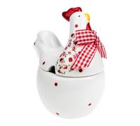 LIFKICH Ceramic Spice Jar with Lid 150ml Kitchen Seasoning Container Safe Reusable Cartoon Chicken Shape for Supermarkets and Cafes