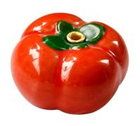 LIFKICH Ceramic Tomato-shaped Incense Stick Holder Flat Bottom Smooth Surface Red Incense Burner Bedroom Meditation Use for Sticks