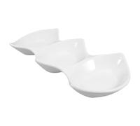 LIFKICH Chip and Dip Bowl Ceramic Side Dish Bowl with Stable Bottom and Multifunctional Use, White Ceramic Tableware for Hotel and Restaurant Serving