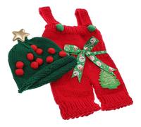 LIFKICH Christmas Knitting Costume Set for Photography Featuring Handmade Red Knitting Wool with No Fading, Cute Shape for Xmas Photo Outfits and Holiday Themed Photoshoots
